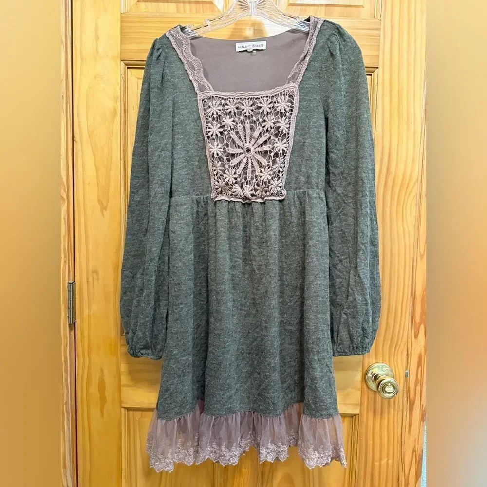 Altar’d State size S long sleeve dress with crochet details